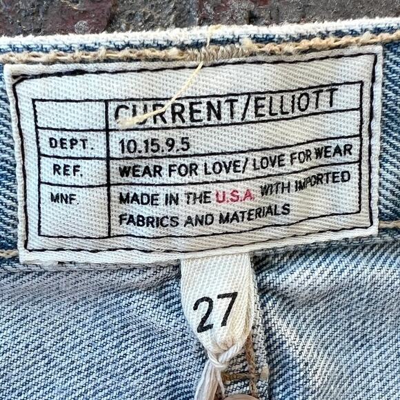 Current/Elliott Size 27 Jeans Straight Light Wash Rigid Denim Slight Distressed - Picture 2 of 3